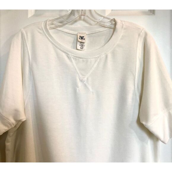 SEW IN LOVE - 🎉HP🎉 NWOT - L Sz Small Banded Hem White Tee. OVERSIZED - Picture 2 of 10